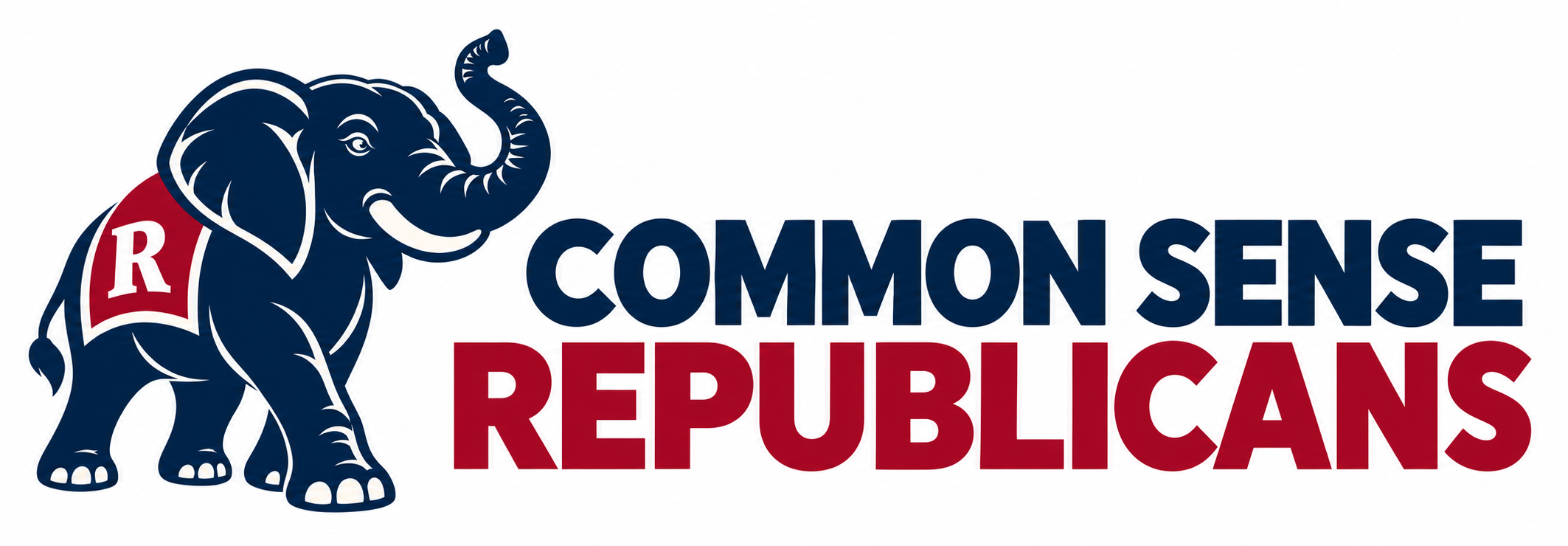 Common Sense Republicans — navy elephant with a red R saddlecloth